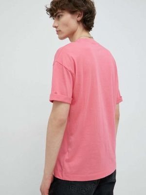 Bavlněné tričko Drykorn růžové