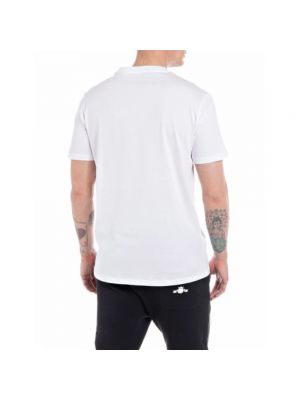 Camisa de algodón Replay blanco
