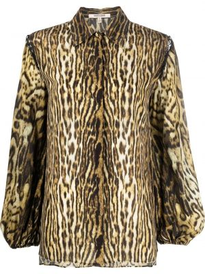 Блуза с принт с леопардов принт Roberto Cavalli черно