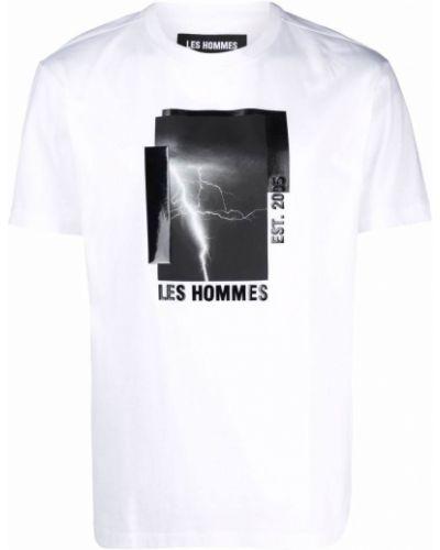 Camiseta con estampado Les Hommes blanco