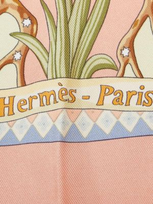 Hedvábný šál Hermès růžový