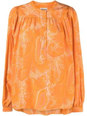 Копринена блуза с принт с пейсли десен Zadig&voltaire оранжево