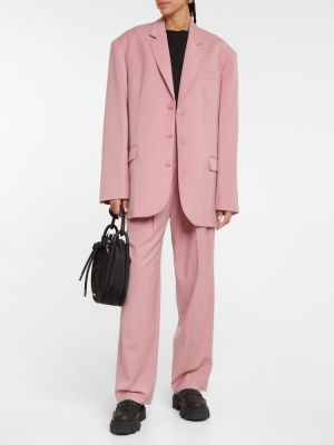 Laza szabású magas derekú nadrág The Frankie Shop rózsaszín
