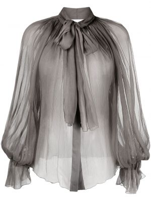 Mežģīņu krekls ar šņorēm Atu Body Couture pelēks