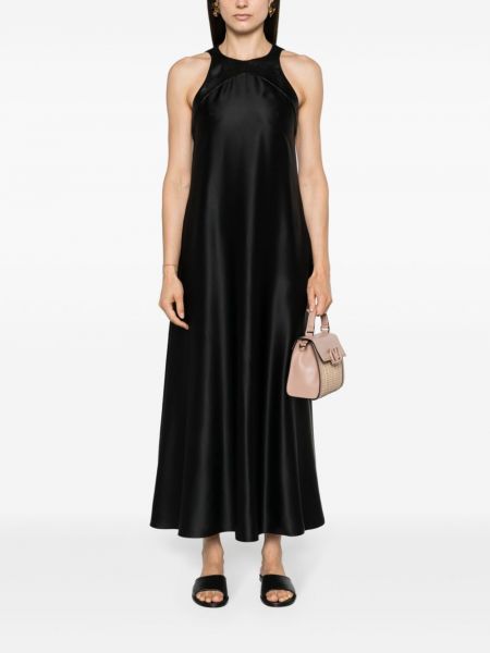 Hedvábné koktejlové šaty Giorgio Armani černé