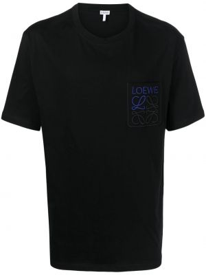 Памучна тениска бродирана Loewe черно