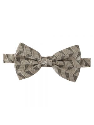 Jedwabny krawat z kokardką Dolce And Gabbana szary