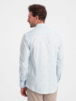 Bavlnená slim fit priliehavá košeľa Ombre modrá