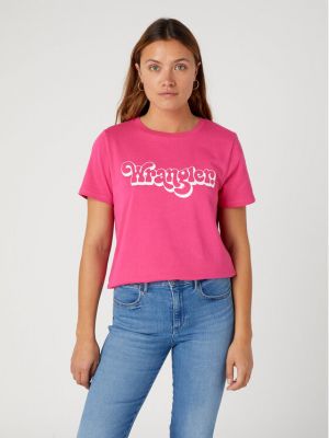 Marškinėliai Wrangler rožinė
