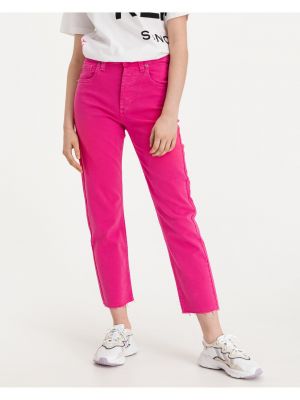 Straight fit džíny Replay růžové
