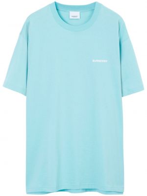 Bavlněné tričko s potiskem Burberry modré