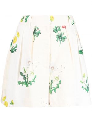 Lanene kratke hlače s cvetličnim vzorcem s potiskom Oroton