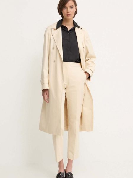 Płaszcz przejściowy bawełniany Calvin Klein beżowy