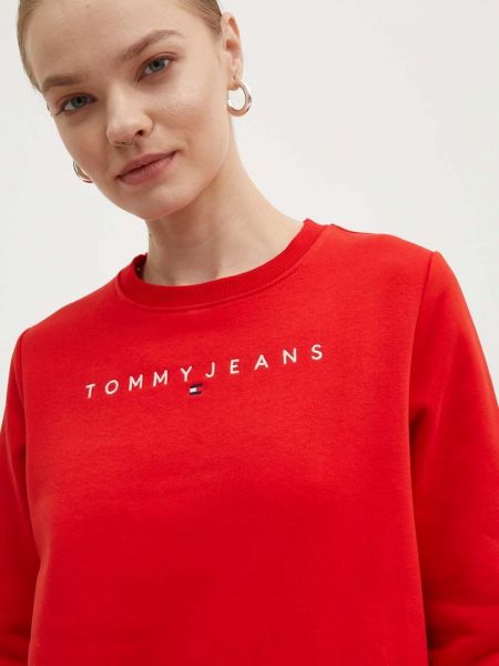 Bluza z nadrukiem Tommy Jeans czerwona