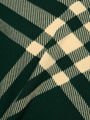 Rūtainas vilnas polo krekls Burberry zaļš