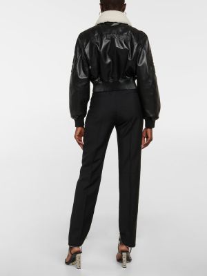 Kožna jakna Givenchy crna
