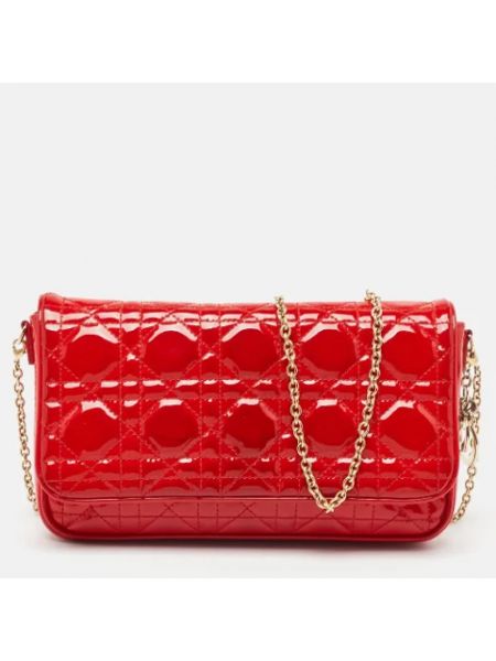 Bolso clutch de cuero retro Dior Vintage rojo