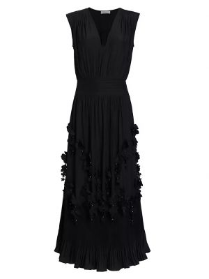 Платье миди с аппликацией Ramy Brook черный