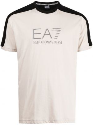 Trykt t-skjorte Ea7 Emporio Armani brun