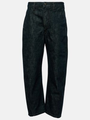Straight fit džíny s vysokým pasem Lemaire modré