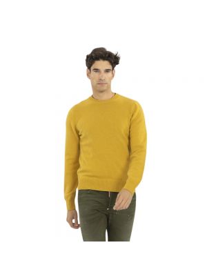 Sweter z okrągłym dekoltem Zanone żółty