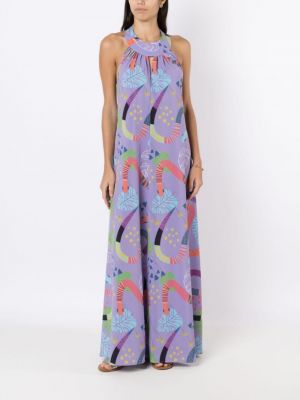 Sukienka z nadrukiem w abstrakcyjne wzory Brigitte fioletowa