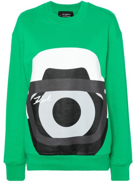 Bluza z nadrukiem Karl Lagerfeld zielona