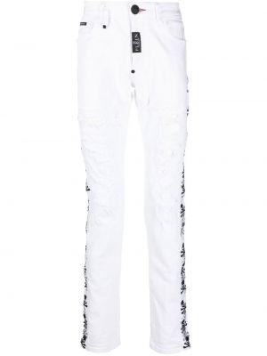 Nødlidende stretch jeans Philipp Plein hvit