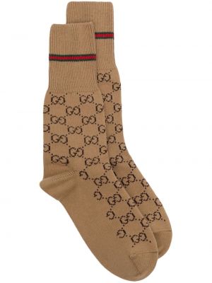 Čarape Gucci smeđa