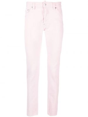 Skinny παντελόνι με χαμηλή μέση Dsquared2 ροζ