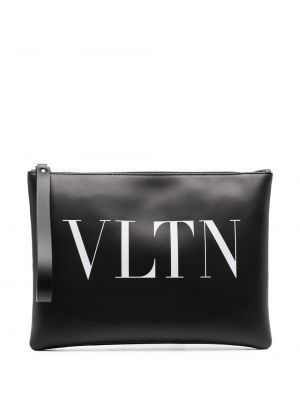 Trykt zip clutch Valentino Garavani svart