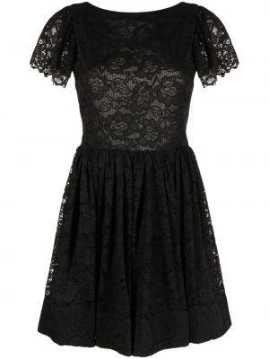 Mini obleka s čipko Caroline Constas črna