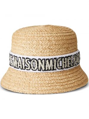 Cappello ricamato Maison Michel beige
