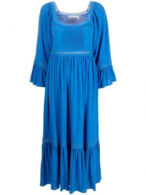 Medvilninis siuvinėtas midi suknele See By Chloé mėlyna