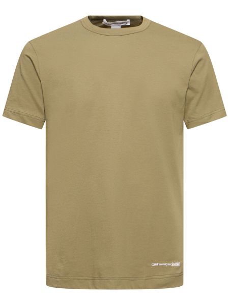 Βαμβακερή μπλούζα με σχέδιο Comme Des Garçons Shirt χακί