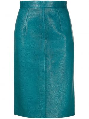 Kožená sukně Prada Pre-owned modré
