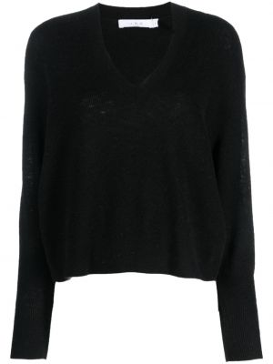 Копринен вълнен пуловер Iro черно
