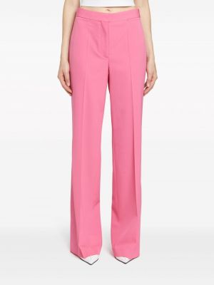 Vlněné rovné kalhoty Stella Mccartney růžové