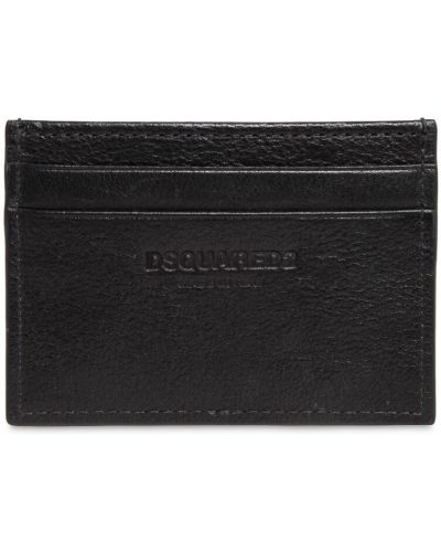 Kožená peněženka s potiskem Dsquared2 černá