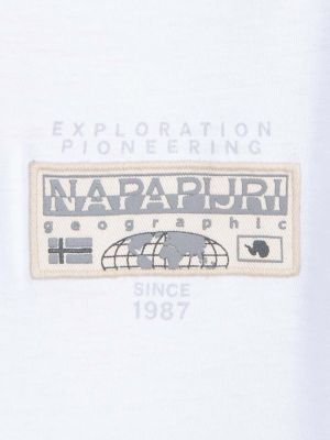 Bavlněné tričko s potiskem Napapijri bílé