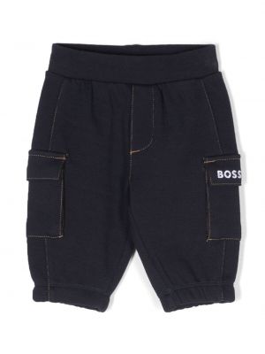 Pantaloni ricamati Boss Kidswear blu