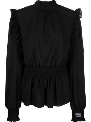 Прилепнала блуза Versace Jeans Couture черно