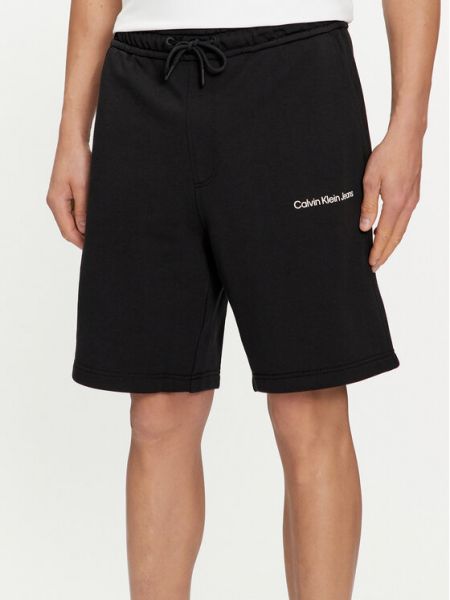 Pantaloni scurți de sport Calvin Klein Jeans Negru