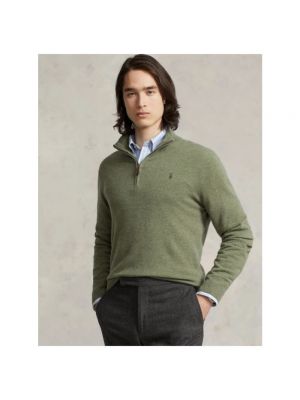 Sudadera con cremallera con bordado de lana de tela jersey Polo Ralph Lauren verde