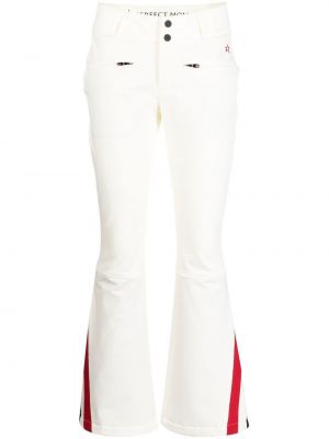 Zvonové kalhoty s výšivkou z nylonu s potiskem Perfect Moment - bílá