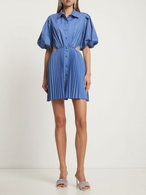 Plisované bavlněné mini šaty Jonathan Simkhai modré