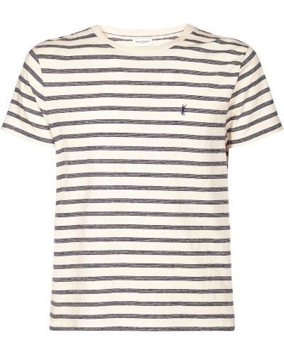 Svītrainas kokvilnas t-krekls džersija Saint Laurent