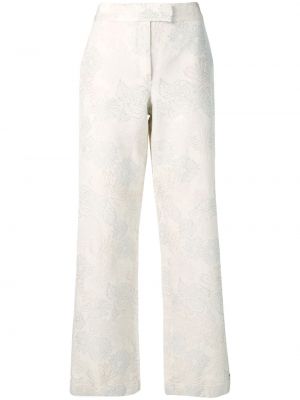 Pantalones de flores bootcut Salvatore Ferragamo Pre-owned blanco