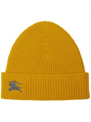 Žlutý kašmírový čepice s výšivkou Burberry