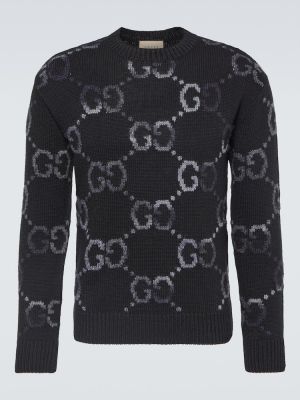 Vlnený sveter Gucci čierna